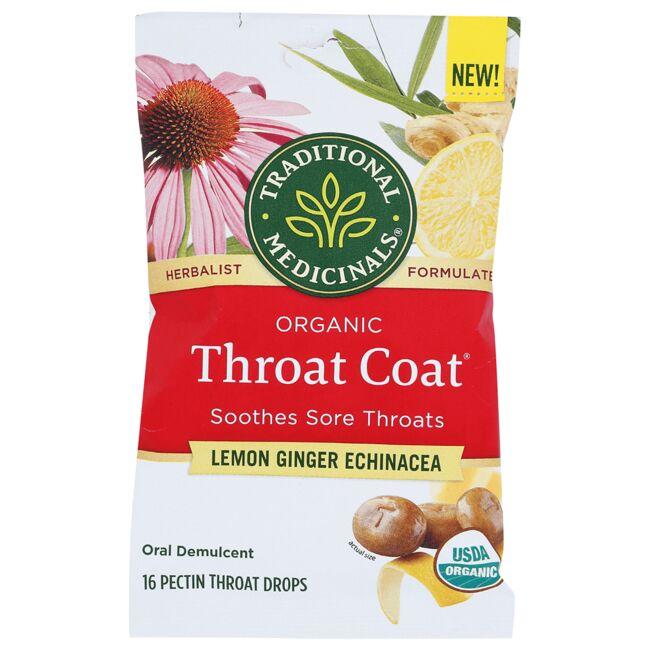Traditional Medicinals Organic Throat Coat - Lemon Ginger Echinacea 16 ct