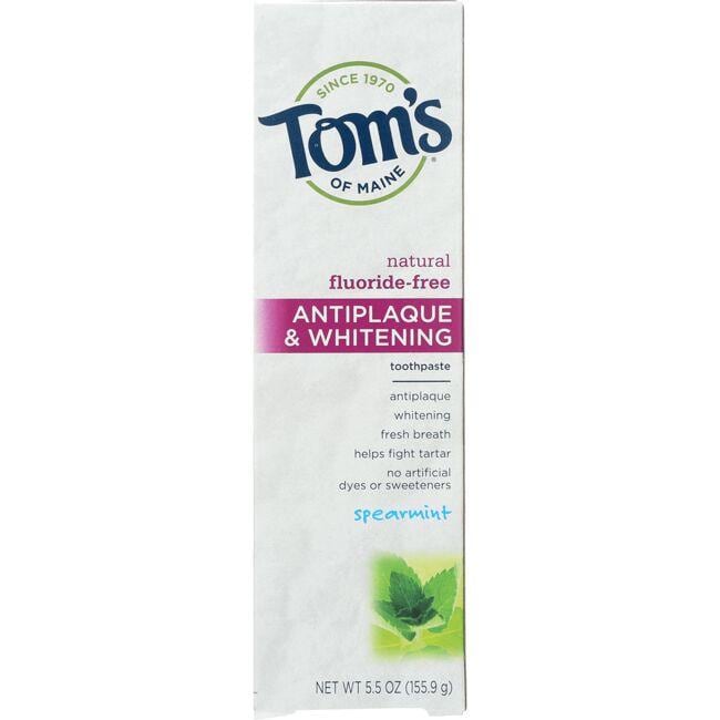 Toms of Maine Anitplaque & Whitening Toothpaste - Spearmint 5.5 oz Paste
