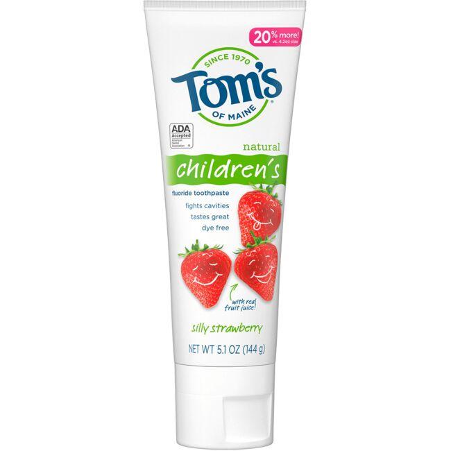 Toms of Maine Natural Childrens Fluoride Toothpaste - Silly Strawberry 5.1 oz Paste
