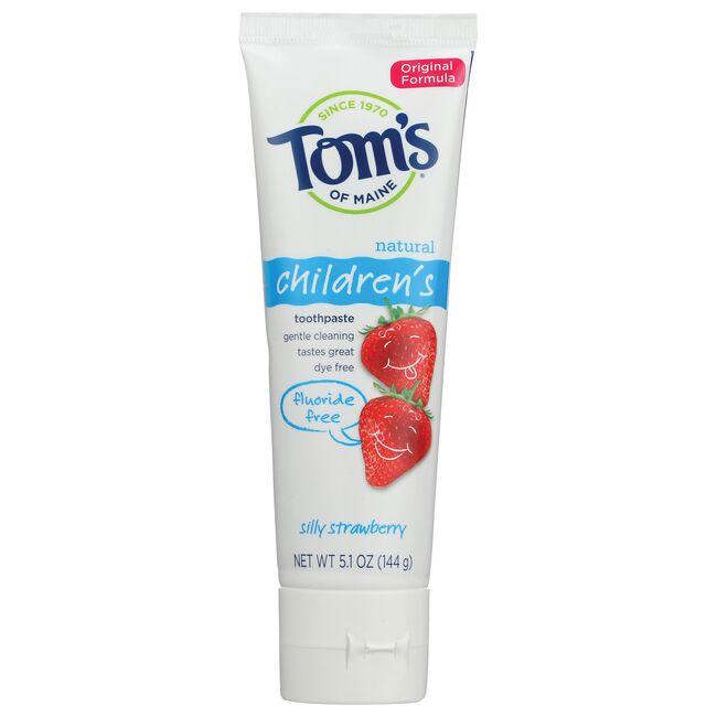 Toms of Maine Natural Childrens Fluoride Free Toothpaste - Silly Strawberry | 5.1 oz Paste