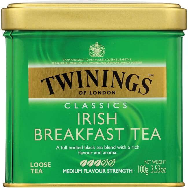 Twinings Irish Breakfast Loose Tea 3.53 oz (100 grams) Can Swanson