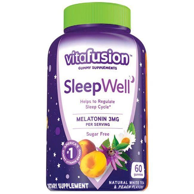 Vitafusion Sleepwell Melatonin - White Tea & Peach Supplement Vitamin | 60 Gummies