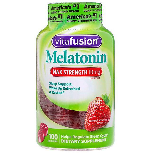 Vitafusion Max Strength Melatonin Gummies - Strawberry Supplement Vitamin 10 mg 100 Gummies