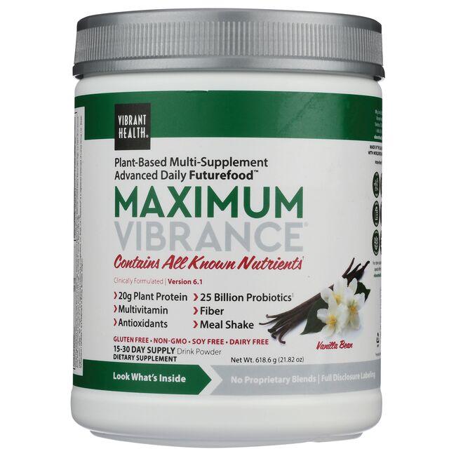 Vibrant Health Maximum Vibrance - Vanilla Bean Supplement Vitamin | 21.82 oz Powder