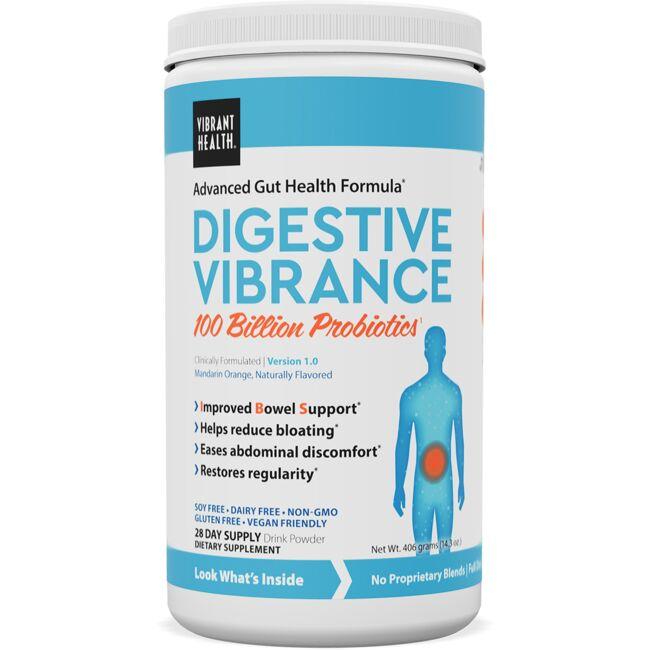 Vibrant Health Digestive Vibrance Supplement Vitamin 100 Billion CFU 14.3 oz Powder Probiotics