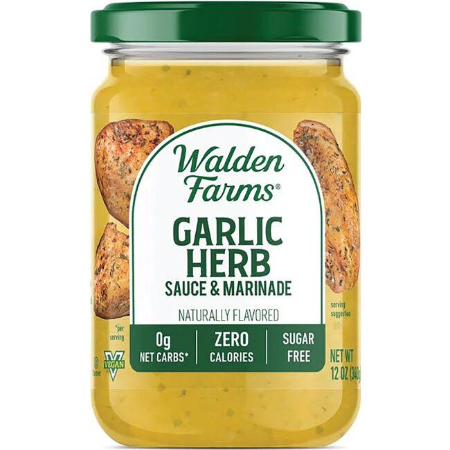 Walden Farms Calorie Free Garlic Herb Sauce & Marinade | 12 oz Jar