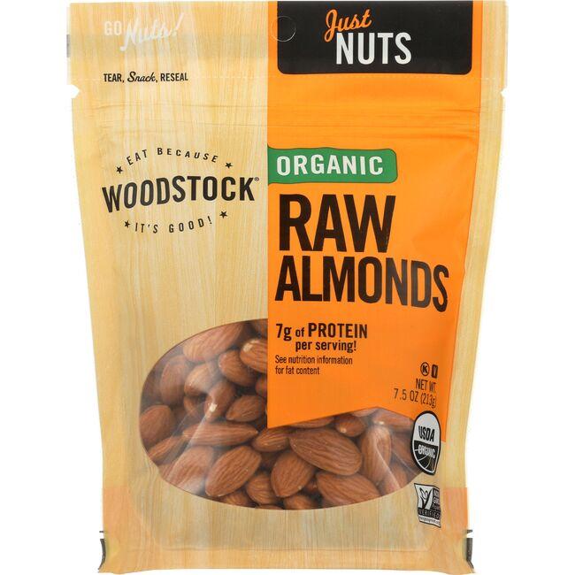 Woodstock Foods Organic Raw Almonds | 7.5 oz Package