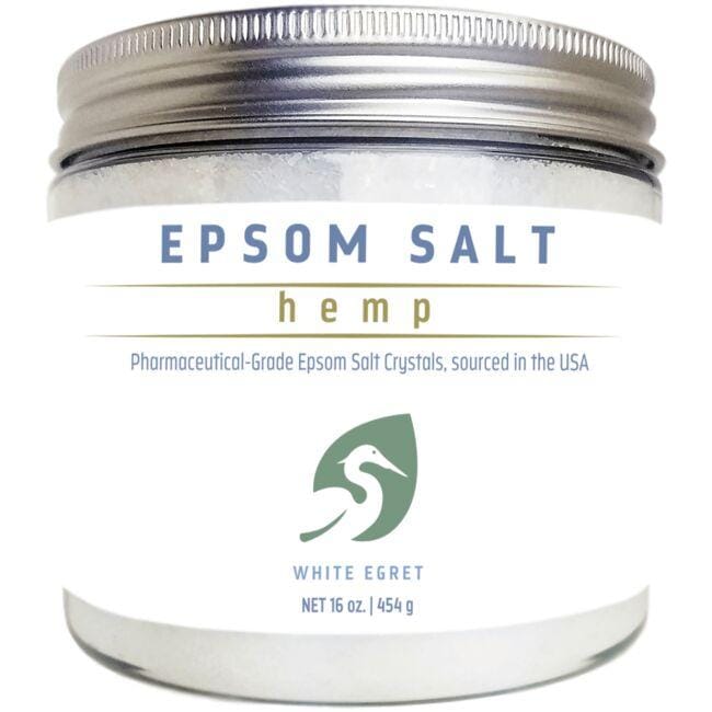 White Egret Epsom Salt - Hemp | 16 oz Salt | Bath and Soap
