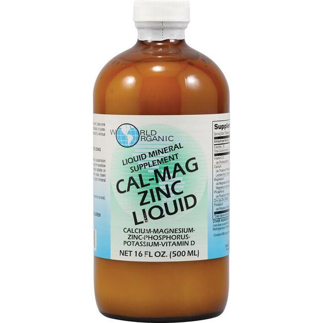 World Organic Cal-Mag Zinc Liquid Vitamin | 16 fl oz Liquid