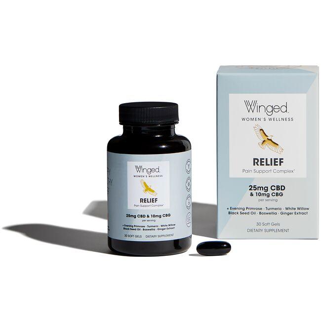 Winged Wellness Relief Pain Support Cbd Complex Supplement Vitamin | 30 Soft Gels