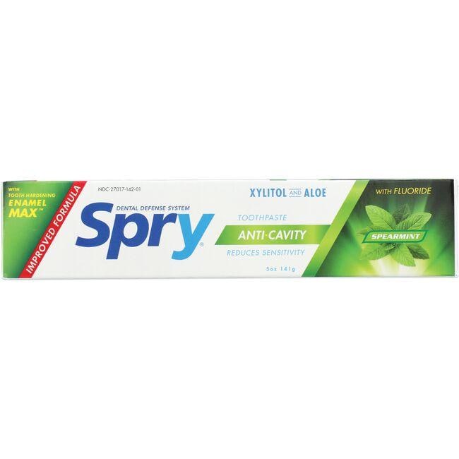 Xlear Spry Xylitol and Aloe Toothpaste with Fluoride - Spearmint | 5 oz Paste