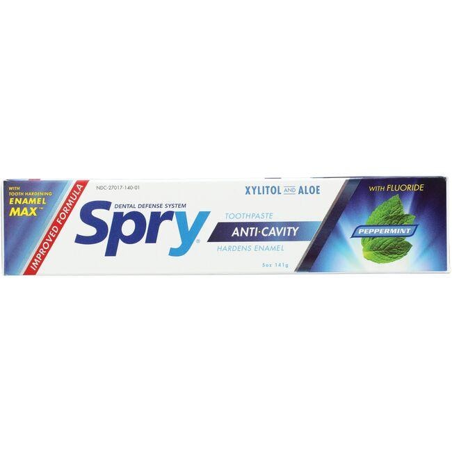 Xlear Spry Anti-Cavity Toothpaste with Fluoride - Peppermint | 5 oz Paste