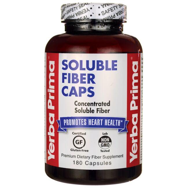 Yerba Prima Soluble Fiber Caps Supplement Vitamin | 625 mg | 180 Caps
