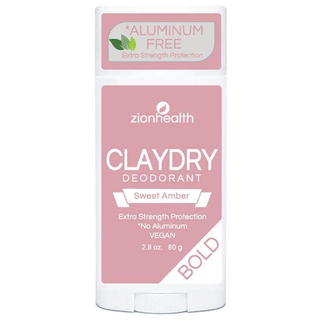 Zion Health Claydry Deodorant - Sweet Amber 2.8 oz Sticks
