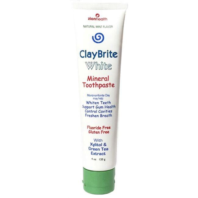 Zion Health Claybrite White Toothpaste 4 oz Paste
