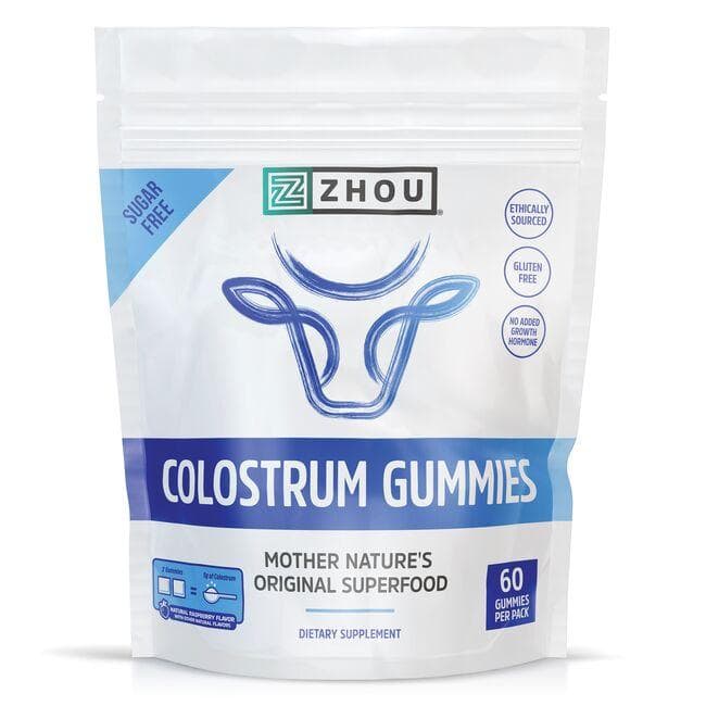 Zhou Colostrum Gummies - Raspberry Supplement Vitamin | 60 Gummies