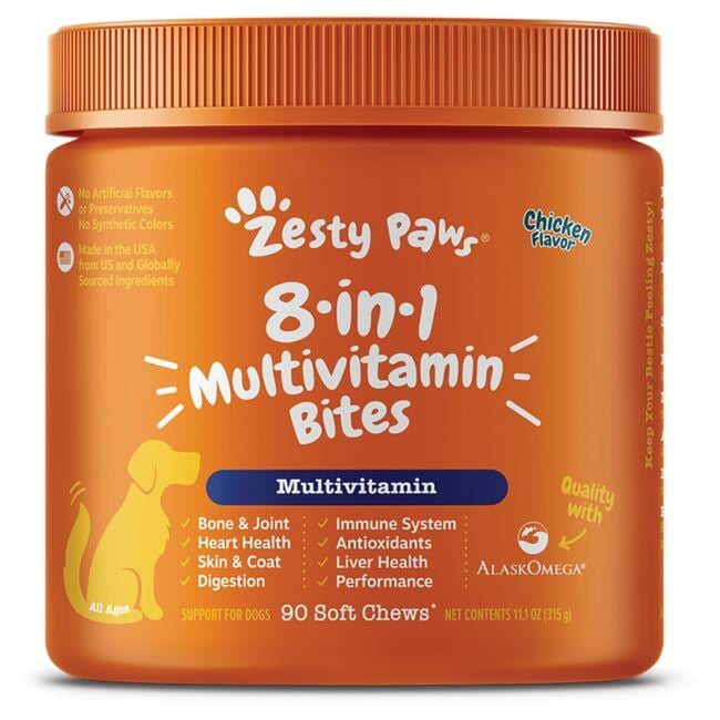 Zesty Paws 8-in-1 Bites for Dogs - Chicken Supplement | 90 Chews