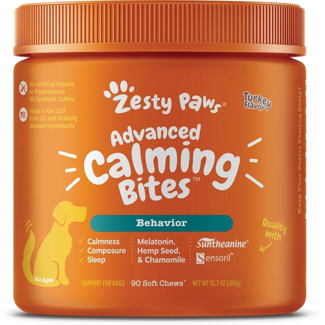 Zesty Paws Advanced Calming Bites - Turkey Supplement | 90 Chews